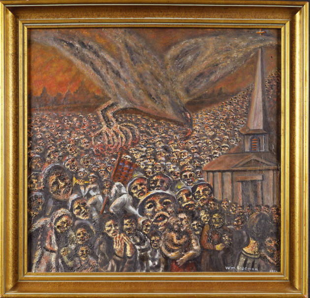 William Roseman, (1891-?), “"Scourge of Humanity, War Bird Threat to World",” New York, 1960, O…