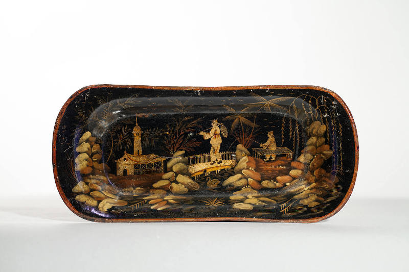 Artist unidentified, “Snuffer Tray”, Wolverhampton, England, 1810, Paint on metal, 1/2 x 10 3/4…