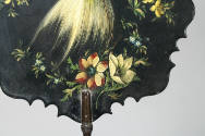 Artist unidentified, “Hand Screen”, Probably Birmingham, England, c. 1850, Paint on papier-mâch…