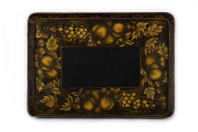 Artist unidentified, “Tray”, Probably Birmingham, England, Early 19th Century Paint on papier-m…