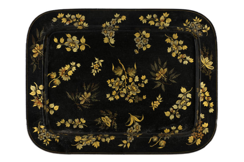 Artist unidentified, (1805-1900), “Rectangular Tray,” United States, c. 1815, Paint on papier m…