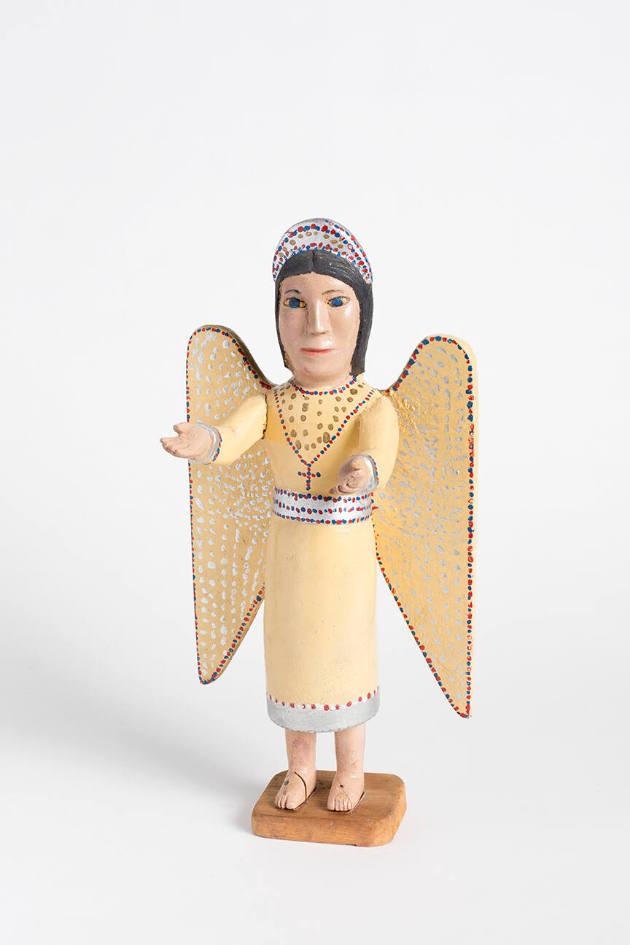 Jose de los Santos, “Angel,” Merida, Venezuela, 1989, Paint on wood, 13 × 16 1/2 × 4 1/2 in., C…