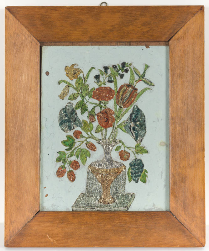 Artist unidentified, “Flowers with Silver Vase - White Background”, United States, 1850–1875, R…