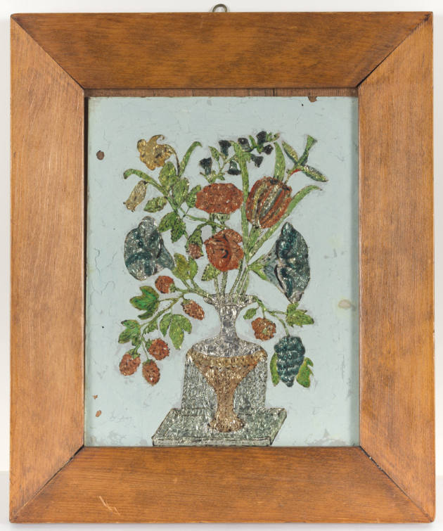 Artist unidentified, “Flowers with Silver Vase - White Background”, United States, 1850–1875, R…