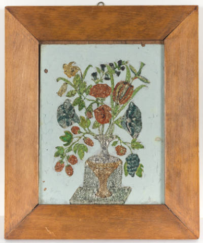 Artist unidentified, “Flowers with Silver Vase - White Background”, United States, 1850–1875, R…