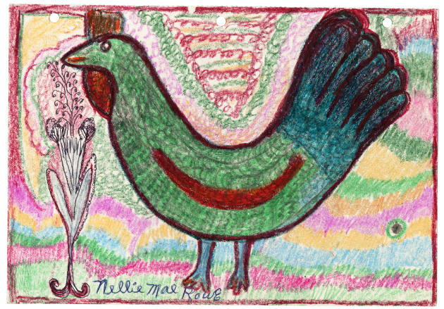 Nellie Mae Rowe, “Untitled”, Vinings, Georgia, United States, n.d., Pen and crayon on paper, 7 …