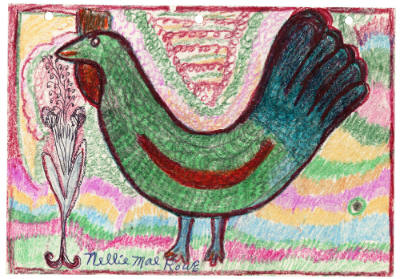 Nellie Mae Rowe, “Untitled”, Vinings, Georgia, United States, n.d., Pen and crayon on paper, 7 …