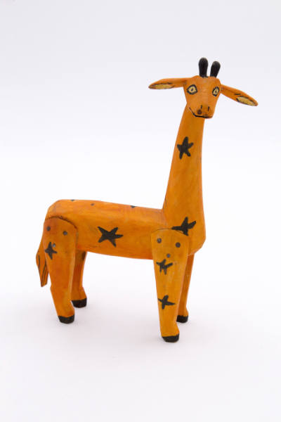 Artist unidentified, (1805-1900), “Orange Giraffe with Stars,” Oaxaca, Mexico, c. 1980, Paint o…