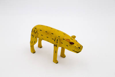 Artist unidentified, (1805-1900), “Yellow Boar,” Oaxaca, Mexico, c. 1980, Wood, 4 x 7 1/2 x 4 i…