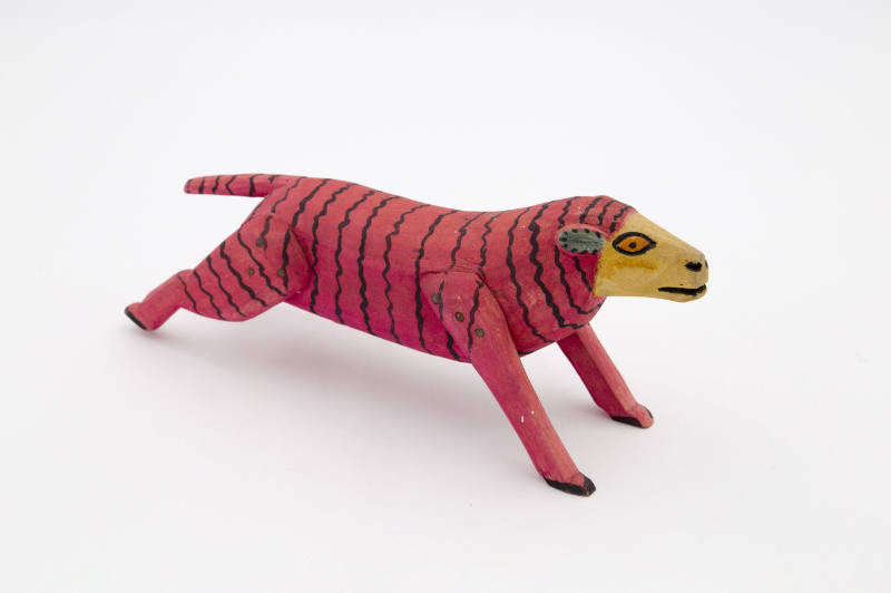 Artist unidentified, (1805-1900), “Pink Sheep,” Oaxaca, Mexico, c. 1980, Wood, 3 1/2 x 10 x 2 i…