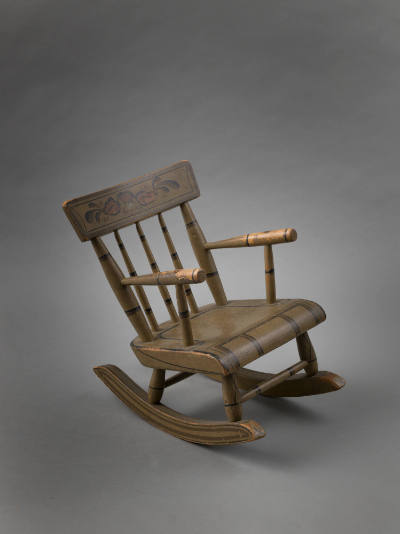 Artist unidentified, “Rocking Chair”, Midlands, England, c. 1850, Paint on wood, 18 × 12 1/2 × …