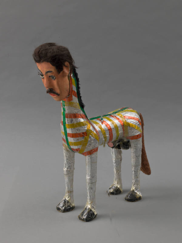 Gregorio Marzan, (1906–1997), “Centaur,” Bronx, New York, 1980, Paint and human-hair wig on pap…
