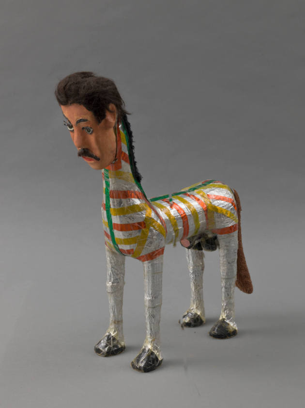 Gregorio Marzan, (1906–1997), “Centaur,” Bronx, New York, 1980, Paint and human-hair wig on pap…