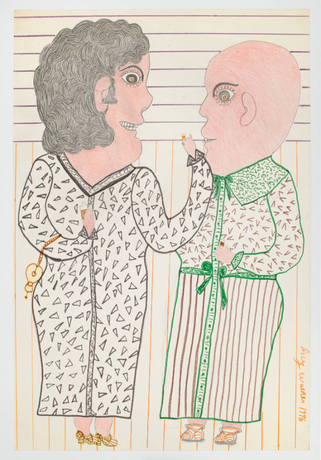 Inez Nathaniel Walker, (1911–1990), “Untitled,” New York, 1976, Pencil, crayon, and felt-tip pe…