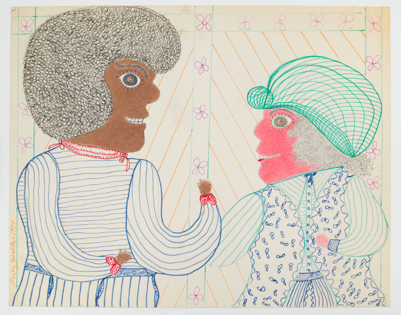 Inez Nathaniel Walker, (1911–1990), “Untitled,” New York, 1977, Pencil, crayon, and felt-tip pe…
