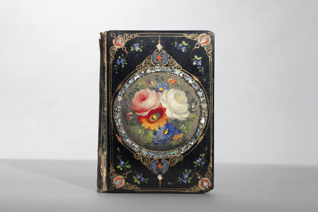 Artist unidentified, “Book with cover decoration”, Eastern United States, 19th Century, Mother-…