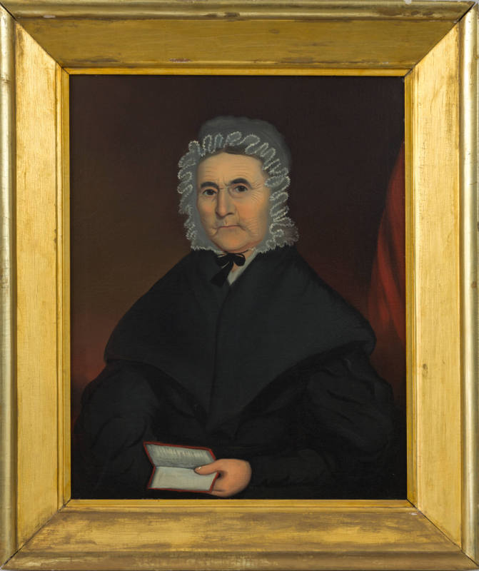 H.F. Prime, “Portrait of an Elderly Woman Wearing Black Silk Dress,” Hudson, New York, 19th cen…