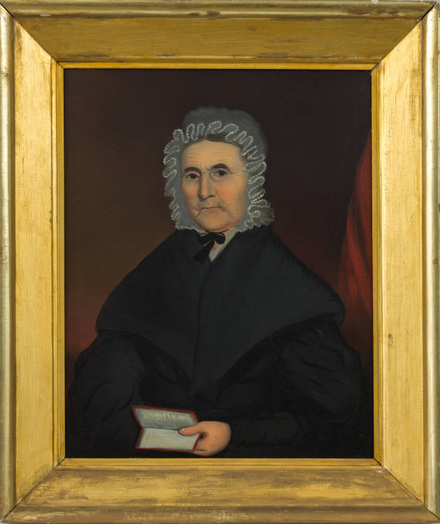 H.F. Prime, “Portrait of an Elderly Woman Wearing Black Silk Dress,” Hudson, New York, 19th cen…