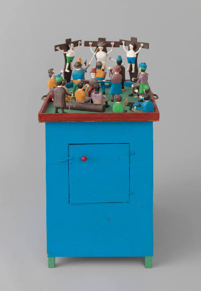 Carlton Elonzo Garrett, (1900–1992), “Crucifixion,” Flowery Branch, Georgia, late 1970s, Enamel…