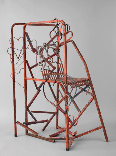 Richard Dial, (b. 1955), “Love Seat,” Bessemer, Alabama, c. 1989, Paint on steel, 63 1/4 × 29 1…