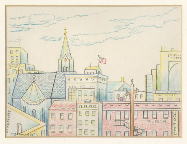 John "Jack" Savitsky, (1910–1991), “View of Pottsville, PA”, Lansford, Carbon County, Pennsylva…