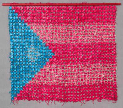 Drunell Levinson, “Vieques”, New York City, n.d., Aluminum-wrapped condoms with embroidery thre…