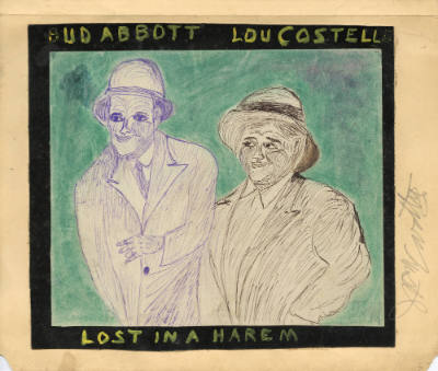 Justin McCarthy (1891–1977), “Bud Abbot & Lou Costello”, Weatherly, Pennsylvania, n.d., Crayon,…