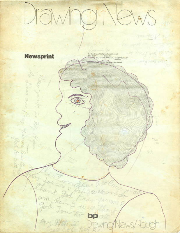 Inez Nathaniel Walker, (1911–1990), “Newsprint Drawing Pad”, New York, 1975, Pencil, colored pe…