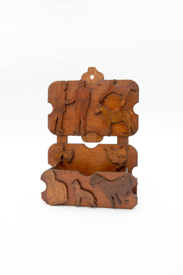 Artist unidentified, “Wall Box with Animal Cutouts”, United States, n.d., Box wood, 12 1/2 x 8 …