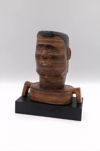 Philip Pellegrino, (1918–1980), Bust/Head, Torrington, Connecticut, 1950–1970, Leather, 9 3/8 x…