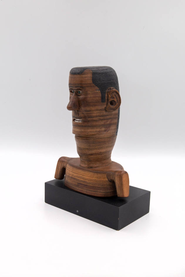 Philip Pellegrino, (1918–1980), Bust/Head, Torrington, Connecticut, 1950–1970, Leather, 9 5/8 x…