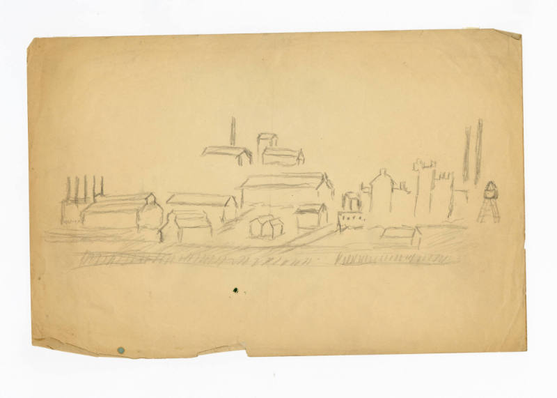 John Kane, (1860–1934), “Two Studies of warehouses”, Pittsburgh, Pennsylvania, n.d., a: Pencil …