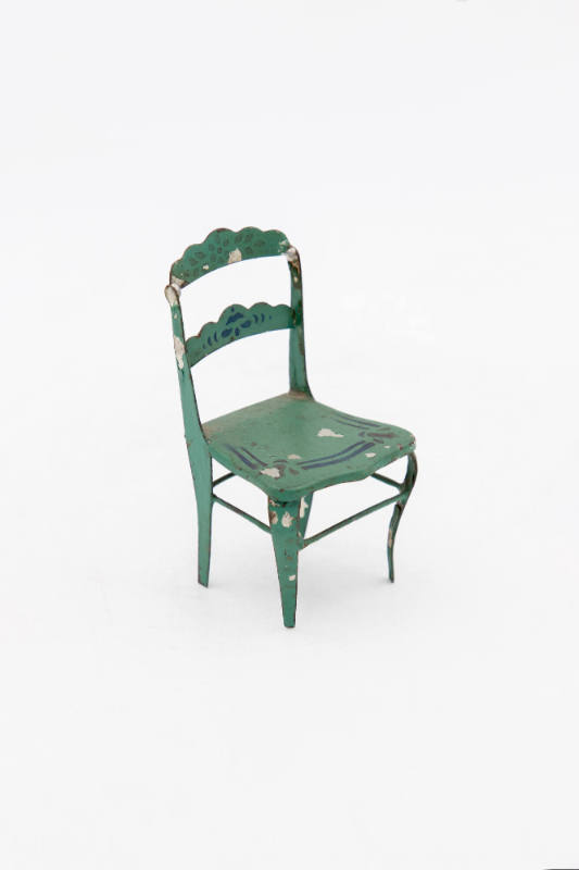 Artist unidentified, “Miniature Chair”, United States, n.d., Paint on tinplate, 8 4/5 x 4 4/5 x…
