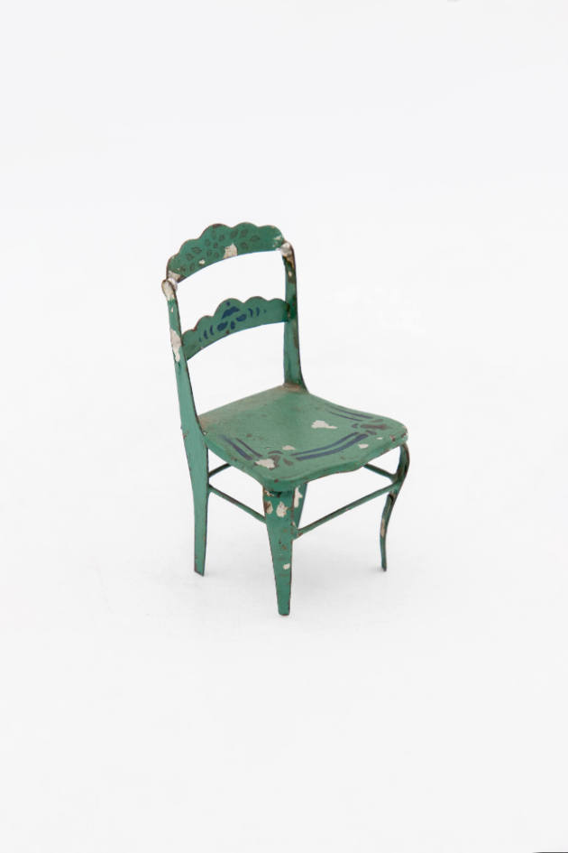 Artist unidentified, “Miniature Chair”, United States, n.d., Paint on tinplate, 8 4/5 x 4 4/5 x…