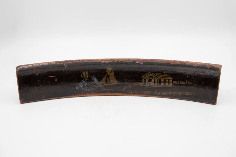 Artist unidentified, “Chair Top”, Eastern United States, n.d., Paint on wood, 3 1/4 x 16 3/4 x …