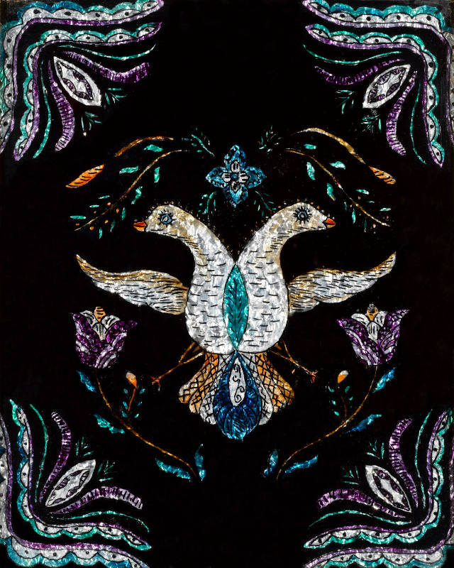 Two-headed Eagle with Corner Motifs
Artist unidentified
United States
c. 1860–1880
Reverse …