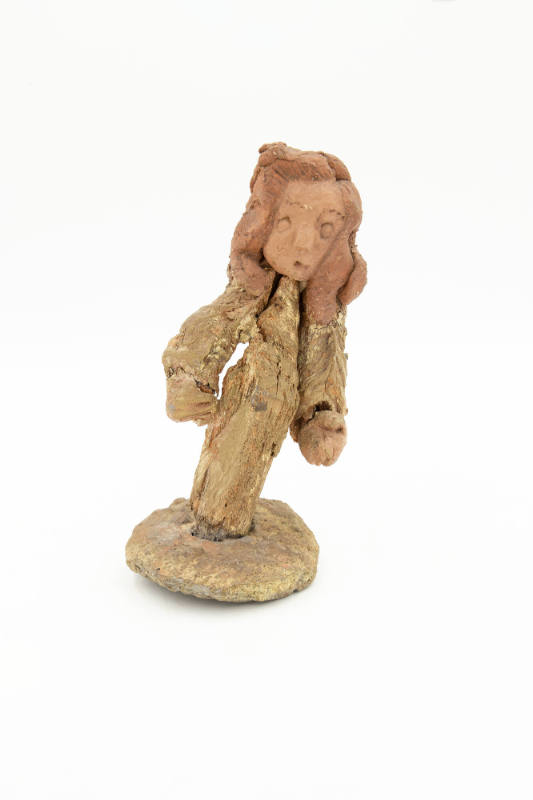 Annie Hooper, “Untitled, figure”, Buxton, North Carolina, n.d., Driftwood, cement, paint, shell…