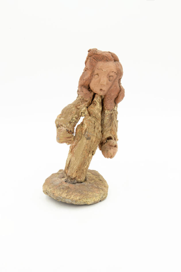 Annie Hooper, “Untitled, figure”, Buxton, North Carolina, n.d., Driftwood, cement, paint, shell…