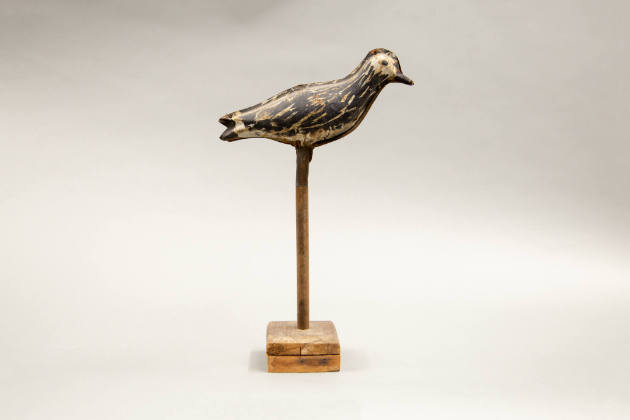 Artist unidentified, “Decoy Bird”, United States, n.d., Paint on metal, 7 × 2 1/2 × 8 in., Coll…