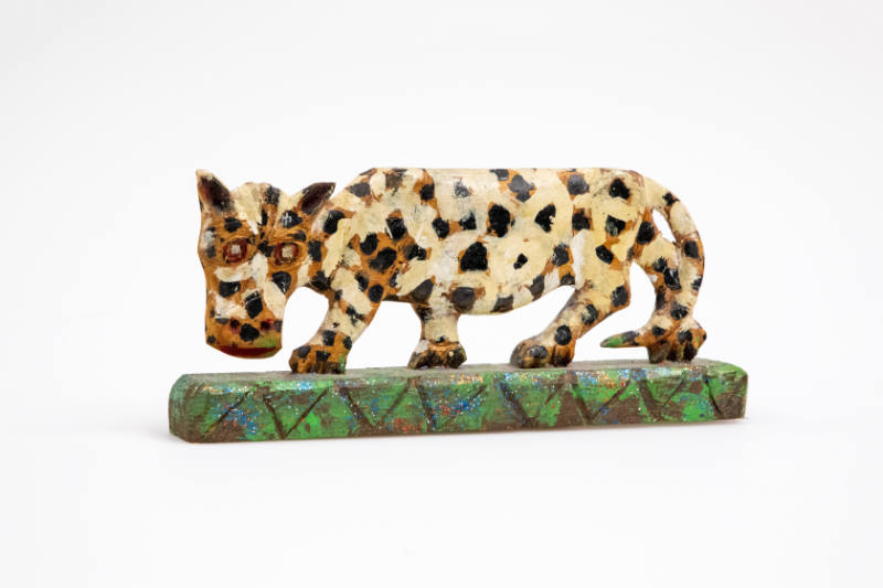 Elijah Pierce, (1892–1984), “Untitled (leopard)”, Columbus, Ohio, 1978, Paint on wood, 4 3/8 × …