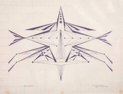 Eugene Von Bruenchenhein, (1910–1983), “Interorbital (Design No. 60)”, Milwaukee, Wisconsin, 19…