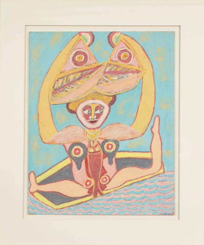 Max Romain, “Sea Godess”, New York, New York, n.d., Paint on cardboard, 19 3/4 x 15 3/4 in., Co…
