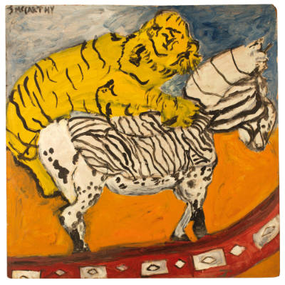 Justin McCarthy, “Untitled”, Waverly, Pennsylvania, 1955, Oil on masonite, 24 x 24 in., Collect…