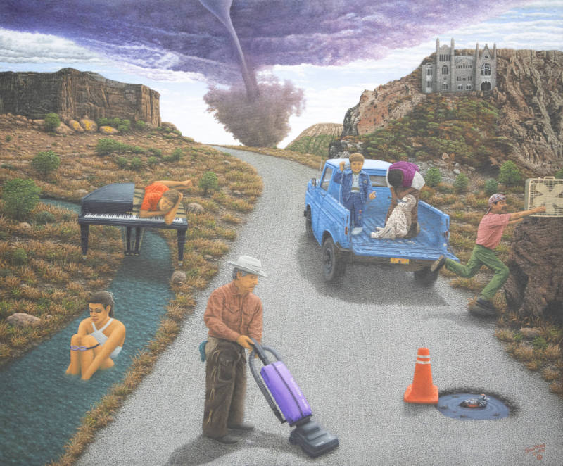 Robert E. Sholties,  “Life Goes On”, Pennsylvania, February 1999, Acrylic on canvas, 34 x 40 in…