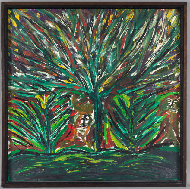 Thornton Dial Sr., “Looking Out to See Drugs Peddled”, Bessemer, Alabama, 1992, Paint on plywoo…
