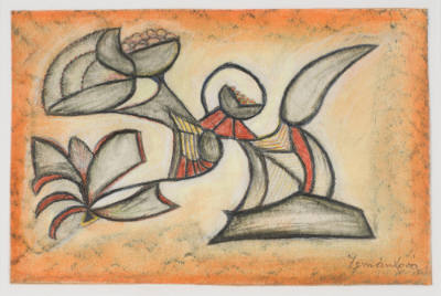 Anna Zemánková, “Untitled”, Prague, Czech Republic, c. 1970, Pastel on paper, 5 1/5 x 8 1/2 in.…