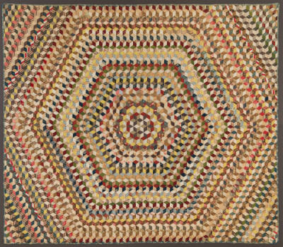 Artist unidentified, “Baby Blocks Quilt”, Possibly Pennsylvania, c. 1880, Pieced cotton, 85 x 7…