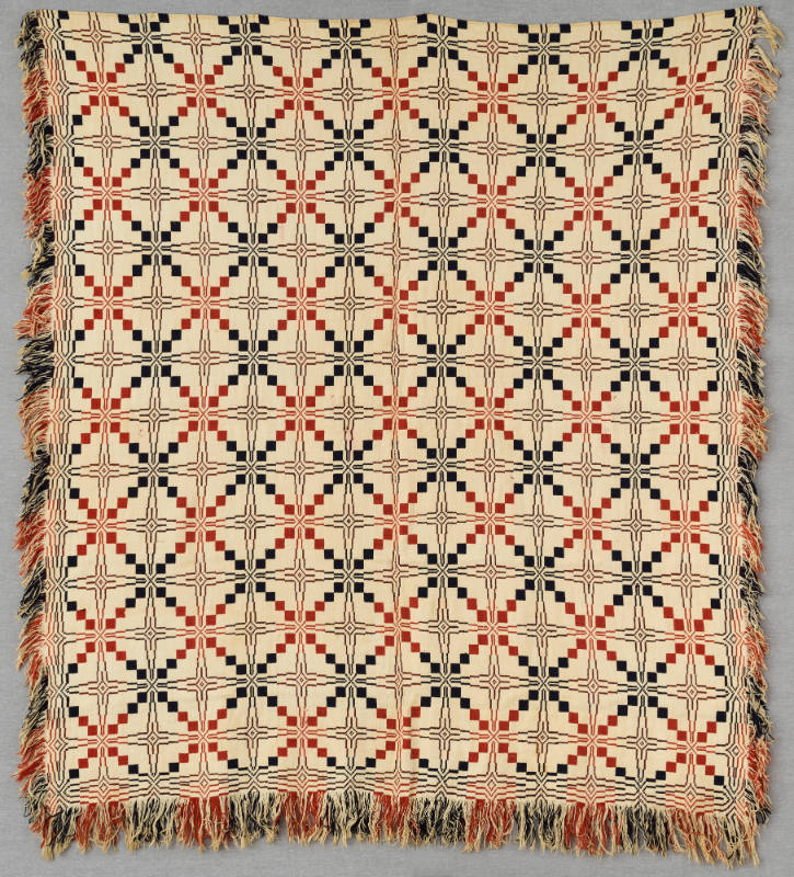 Artist unidentified,  “Double Weave”, United States, n.d., Wool with self fringe on three sides…