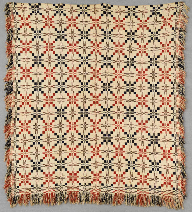 Artist unidentified,  “Double Weave”, United States, n.d., Wool with self fringe on three sides…