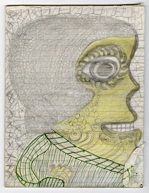 Inez Nathaniel Walker, “Lined Notepad with Drawings”, United States, c. 1990, Pencil, colored p…